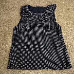 J. Crew Navy Top with White Dots